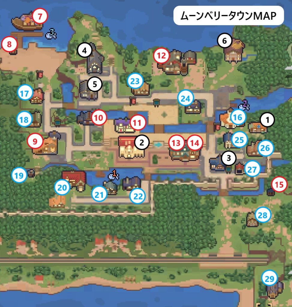 ムーンベリータウン店舗MAP